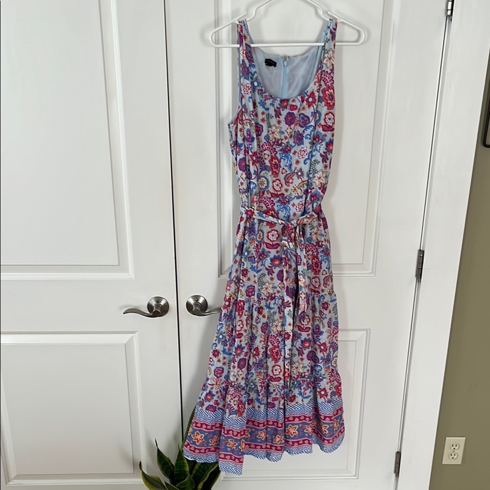 Talbots - Floral Sleeveless Dress - Blue and Pink